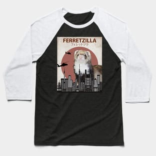 Ferretzilla - Funny Ferret Monster Baseball T-Shirt